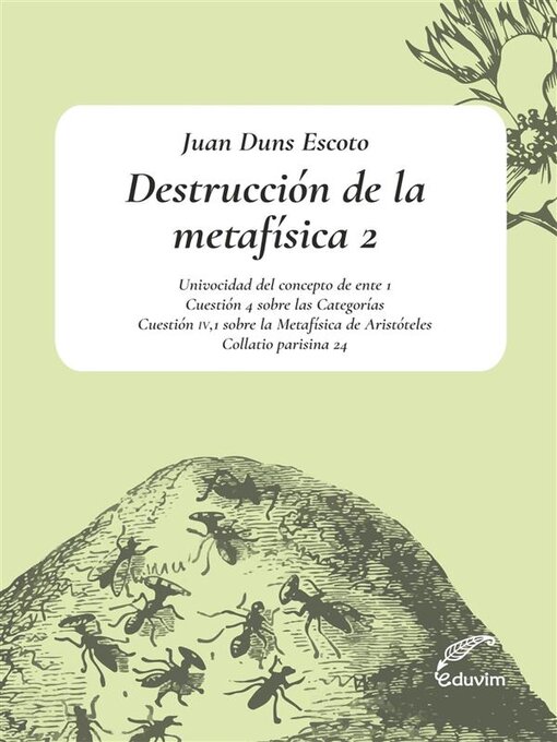 Title details for Destrucción de la metafìsica II by Juan Duns Escoto - Available
